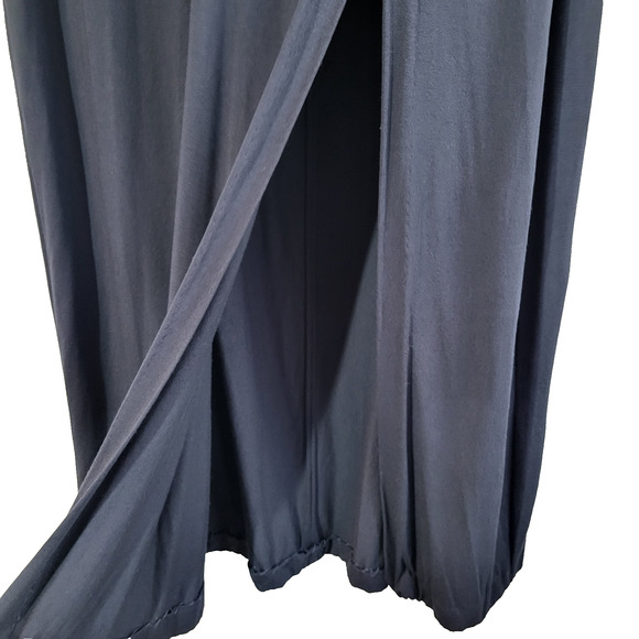 VTG Y2K Cache Beaded Halter Maxi Dress Navy Small Evening Prom Formal Gown READ - Picture 10 of 16